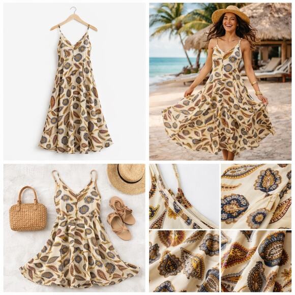 Old Ridel Boho Maxi Mediterranean Vibes 100 Viscose, Small minimalist flowy soft - Picture 7 of 7